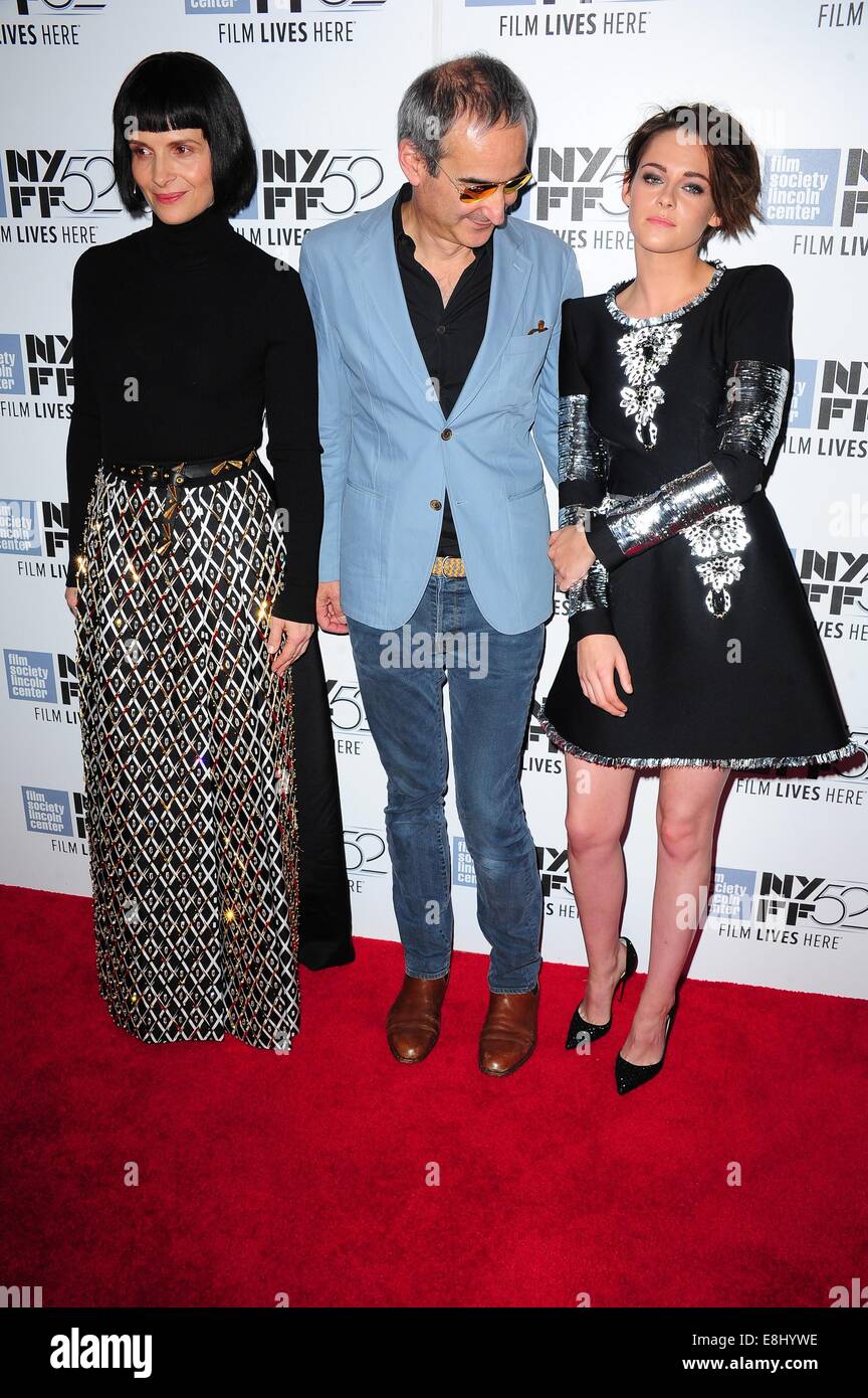 New York, USA. 8th October, 2014. Juliette Binoche, Olivier Assayas, Kristen Stewart at arrivals for CLOUDS OF SILS MARIA Premiere at the 52nd New York Film Festival, Alice Tully Hall at Lincoln Center, new, NY October 8, 2014. Photo By: Gregorio T. Binuya/Everett Collection/ Alamy Live News Stock Photo