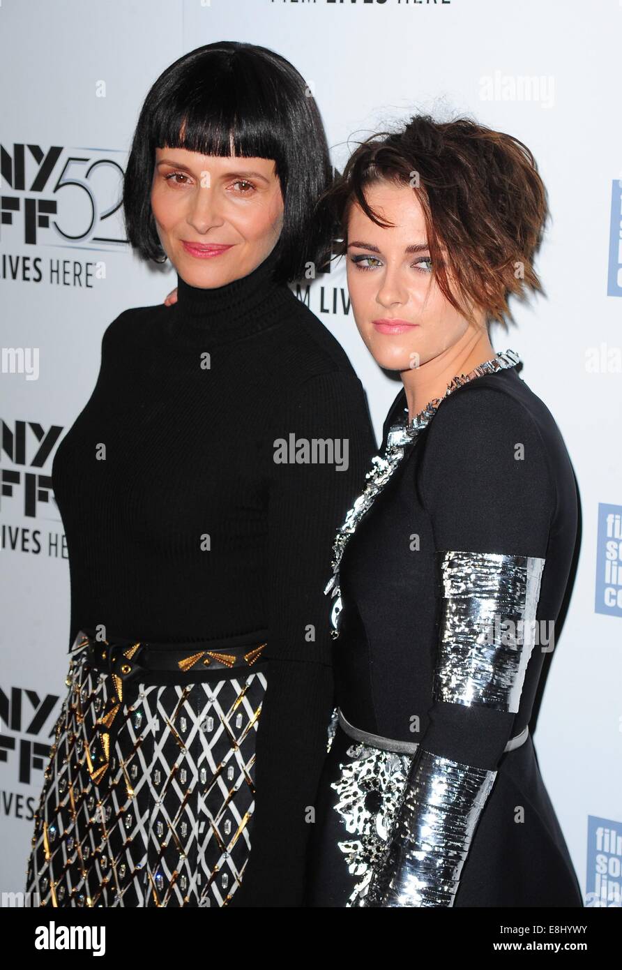 New York, USA. 8th October, 2014. Juliette Binoche, Kristen Stewart at arrivals for CLOUDS OF SILS MARIA Premiere at the 52nd New York Film Festival, Alice Tully Hall at Lincoln Center, new, NY October 8, 2014. Photo By: Gregorio T. Binuya/Everett Collection/ Alamy Live News Stock Photo