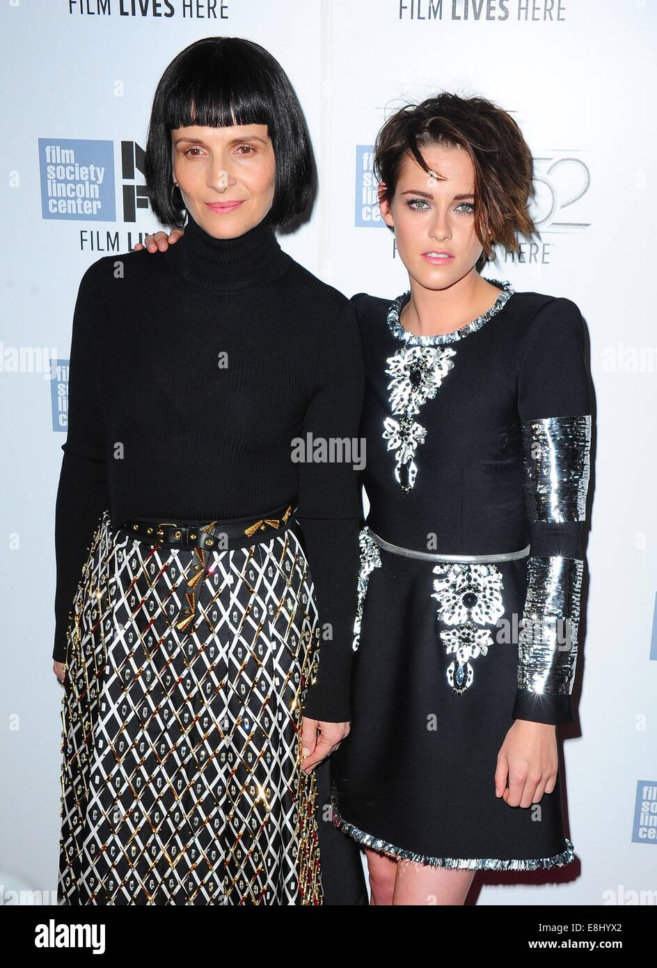New York, USA. 8th October, 2014. Juliette Binoche, Kristen Stewart at arrivals for CLOUDS OF SILS MARIA Premiere at the 52nd New York Film Festival, Alice Tully Hall at Lincoln Center, new, NY October 8, 2014. Photo By: Gregorio T. Binuya/Everett Collection/ Alamy Live News Stock Photo