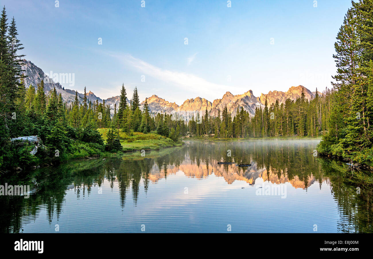 Idaho mountain lake with reflection Stock Photo