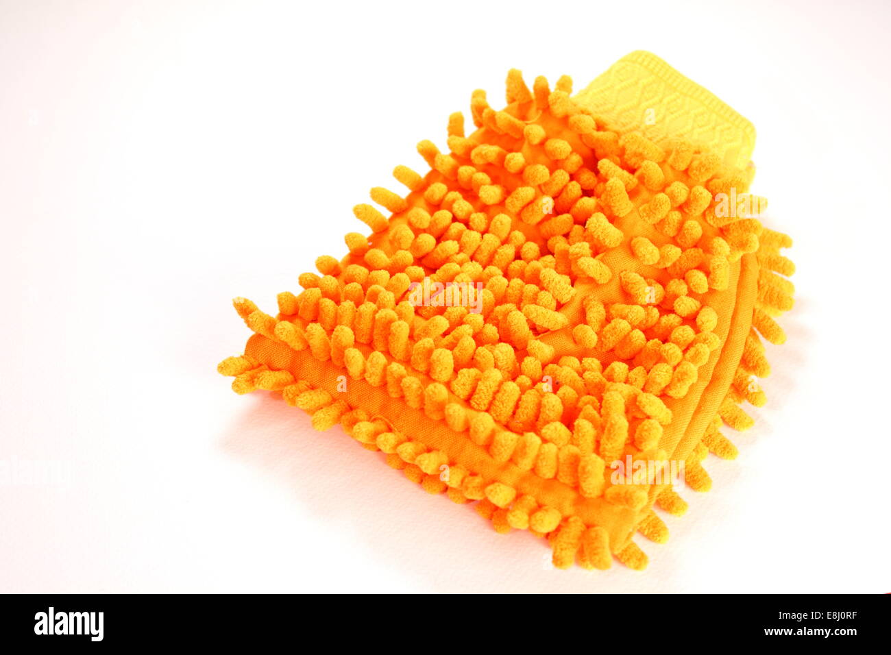 Mitts for washing and drying car isolated on white background Stock