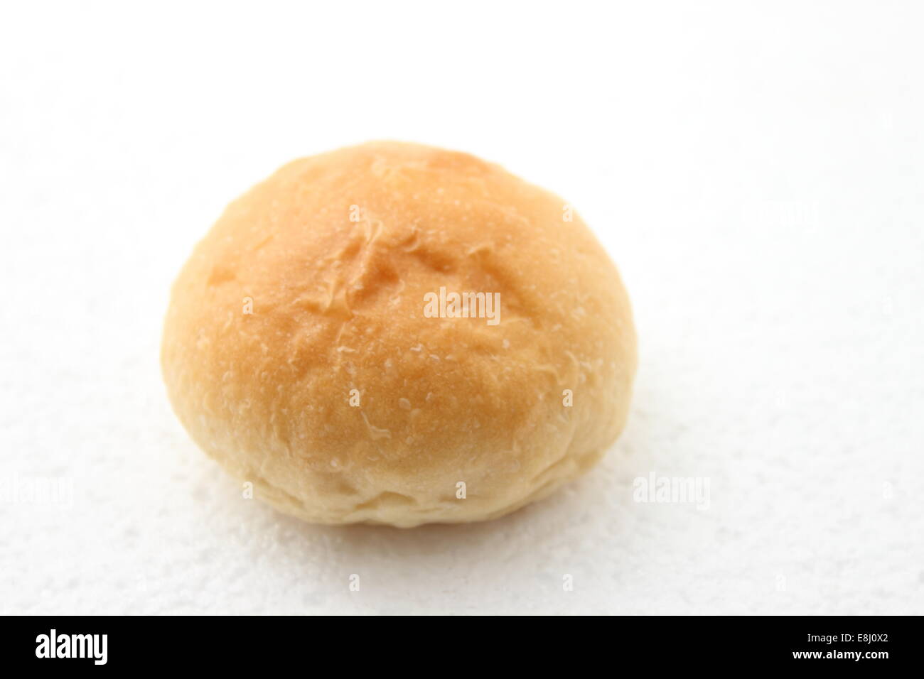 Soft white bread roll on white background Stock Photo Alamy