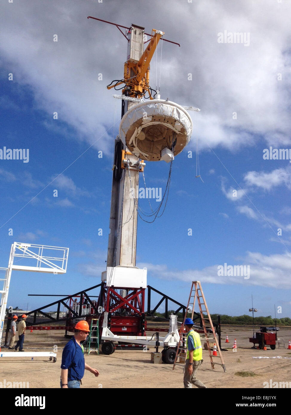In this picture, NASA’s saucershaped experimental flight vehicle is