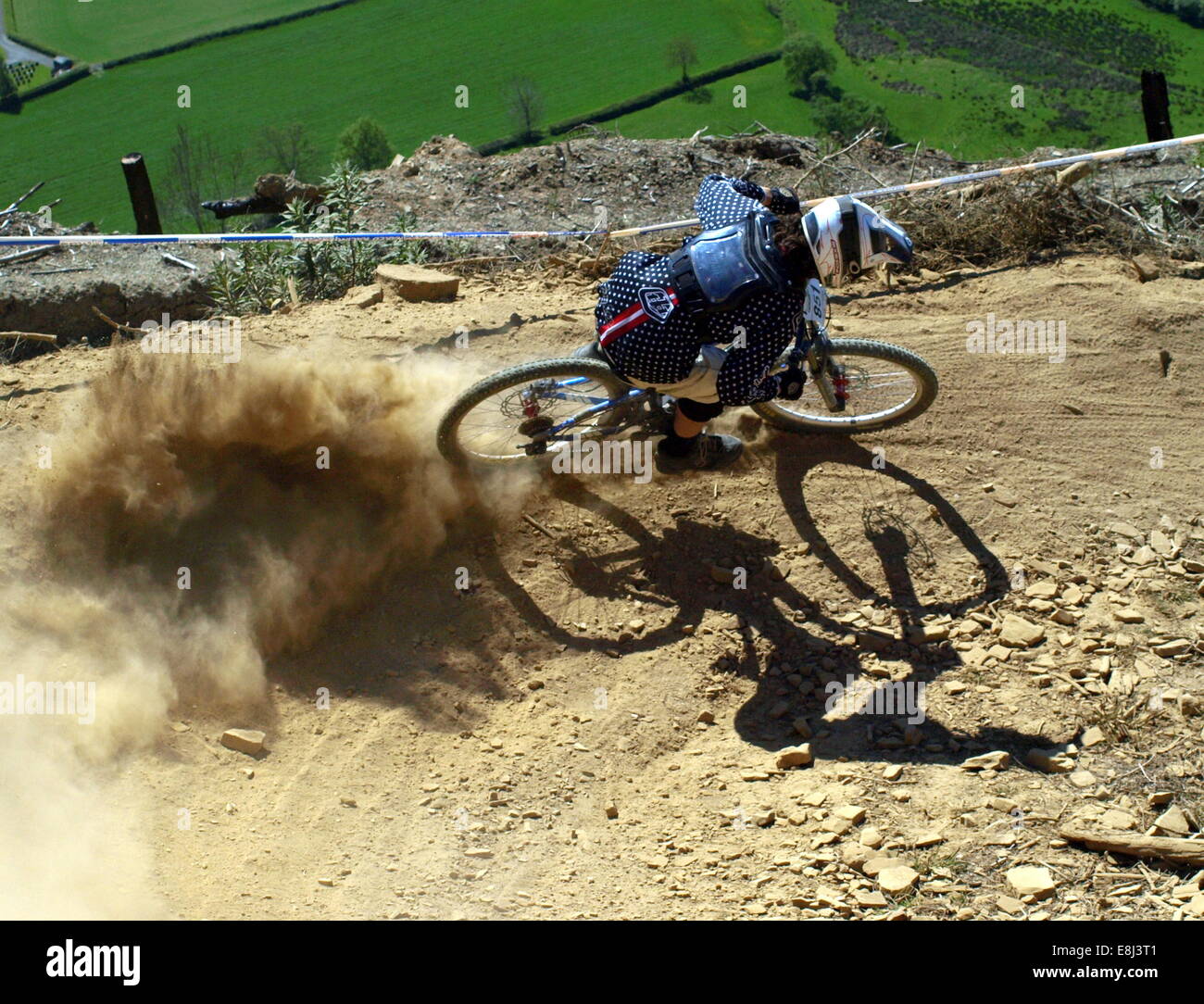 Downhill mountain biker Stock Photo Alamy