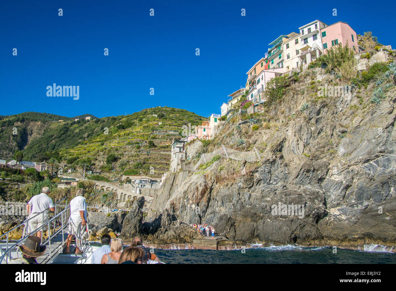 Manarola, Cinque Terre (Five Lands), Ligurian Region, Italy. Stock Photo