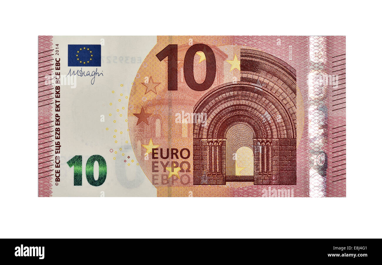 10 EURO banknote, in circulation since September 2014, front Stock Photo