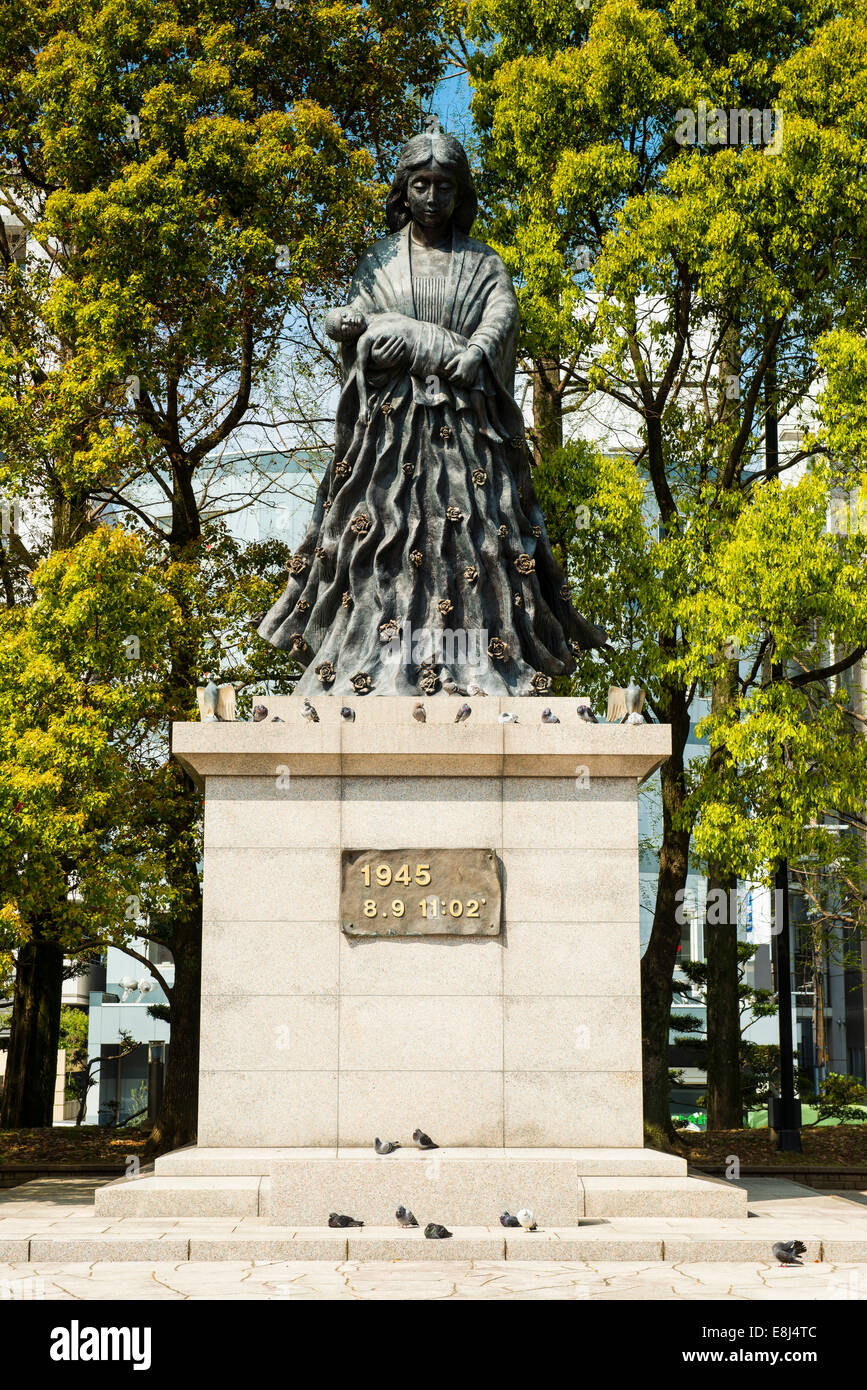 Statue to the women victims of the atomic bomb, Nagasaki, Japan Stock Photo