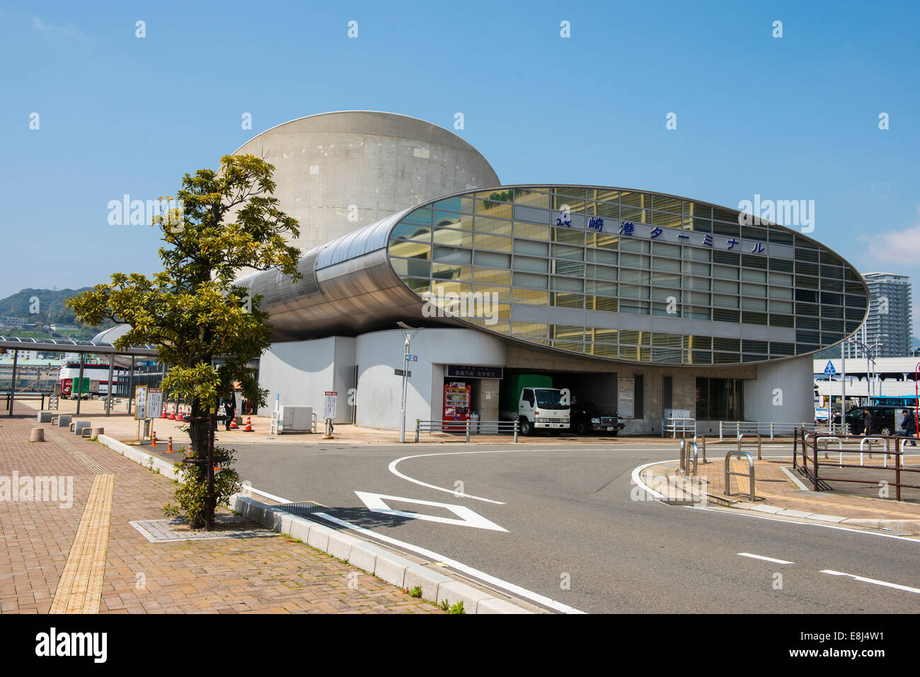 Modern building at the harbour, Nagasaki, Japan Stock Photo