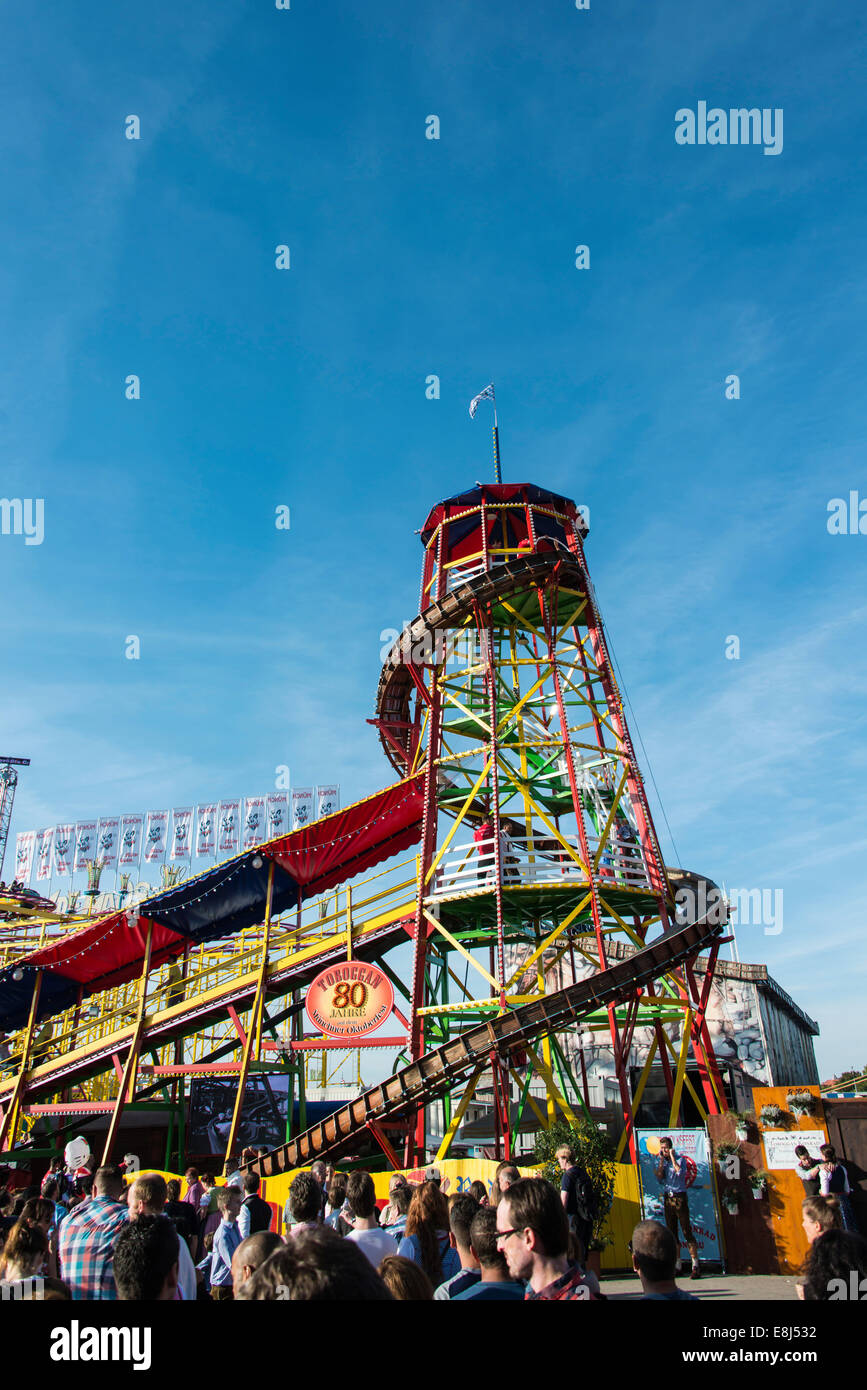 Toboggan Slide, funride, Oktoberfest, Munich, Upper Bavaria, Bavaria, Germany Stock Photo Alamy