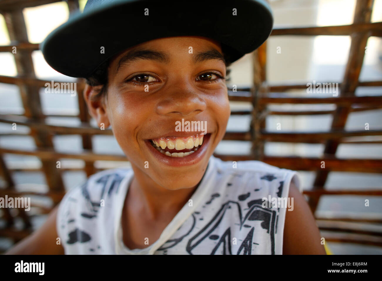 Smiling Brazilian boy Stock Photo Alamy