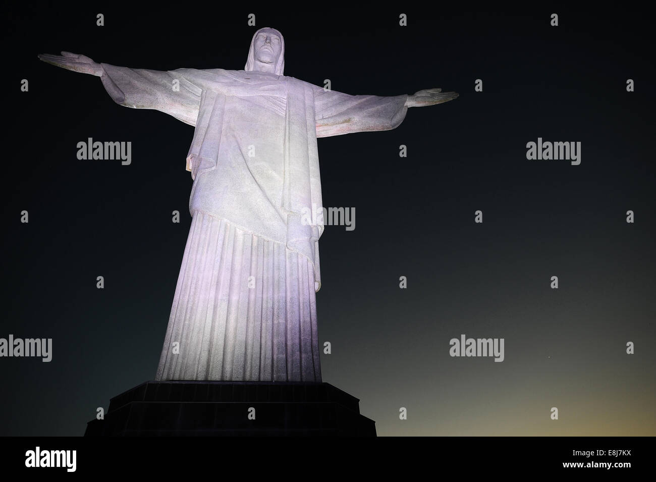 Rio de Janeiro. Statue of Christ the Redeemer on Corcovado, Sugarloaf Mountain Stock Photo