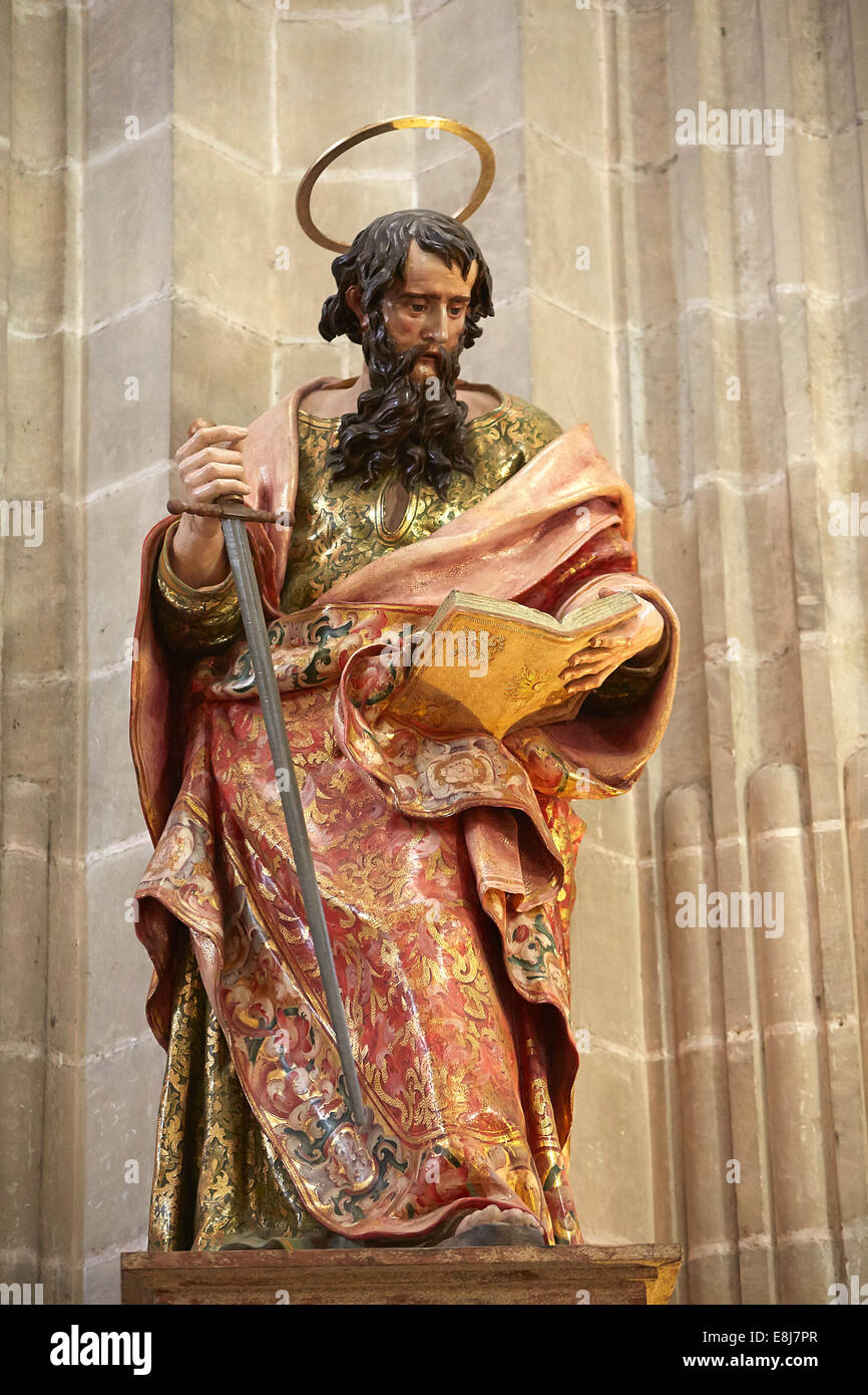 Statue of Saint Matthias or Saint Jude in Jerez cathedral (Antigua ...