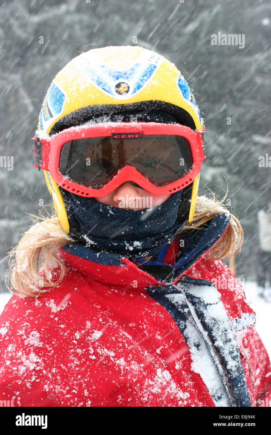 Girl with helmet Stock Photo