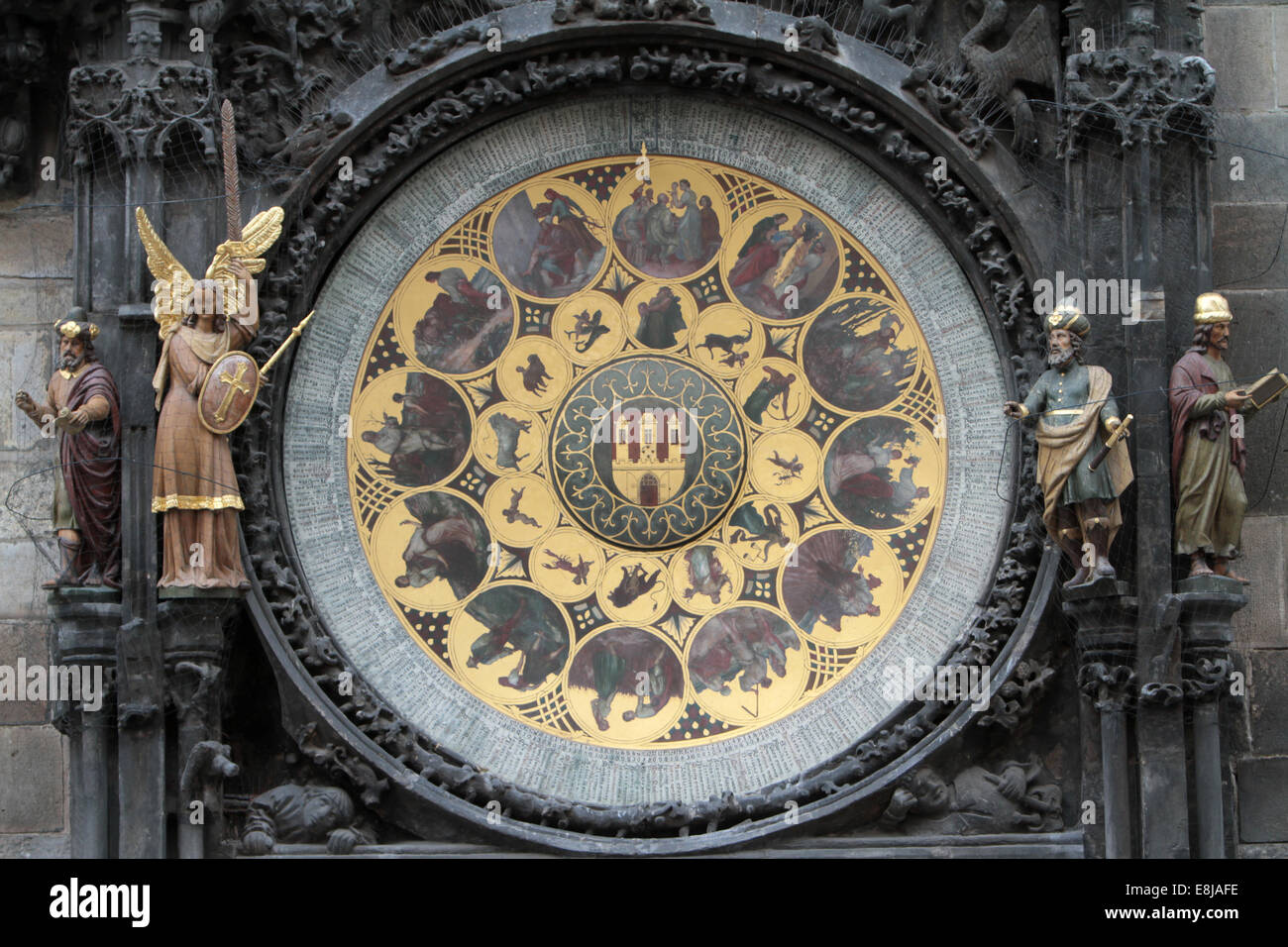 Calendar of painter Joseph Manes. The Clock Tower. Stock Photo