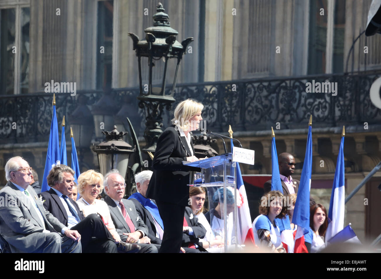 2012 French presidential election campaign. Marine Le Pen rally in Paris Stock Photo