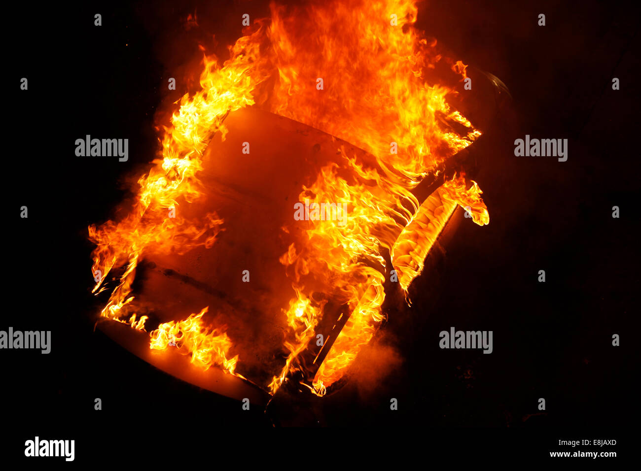 Burning car Stock Photo