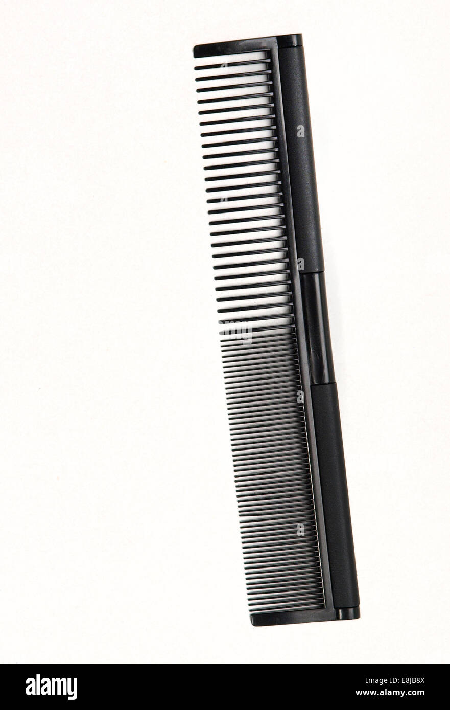 Black finishing hair comb Stock Photo