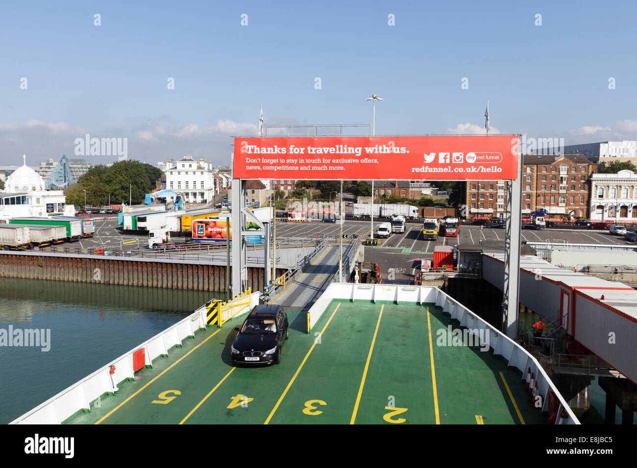 Red Funnel car ferry leaving Southampton, England, UK Stock Photo Alamy
