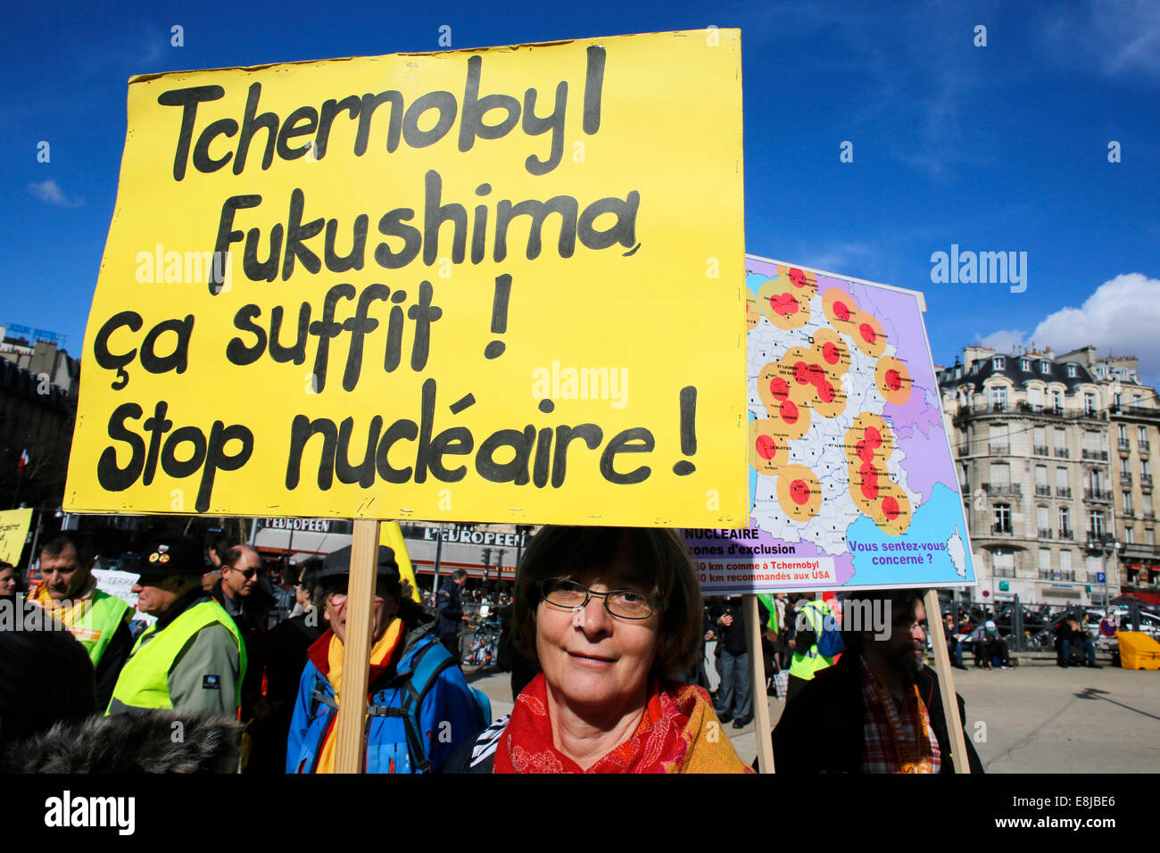 Demonstration against nuclear energy Stock Photo