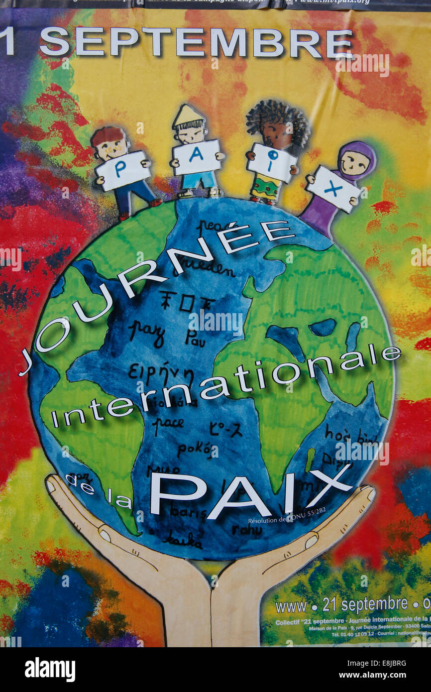 World Peace Day poster Stock Photo