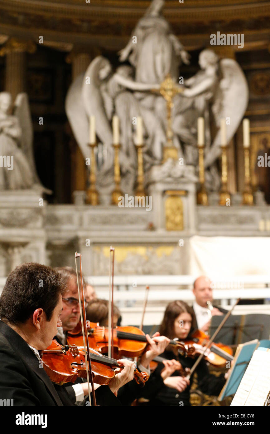 Church. Eglise de la Madeleine. Classical music's concert. Stock Photo