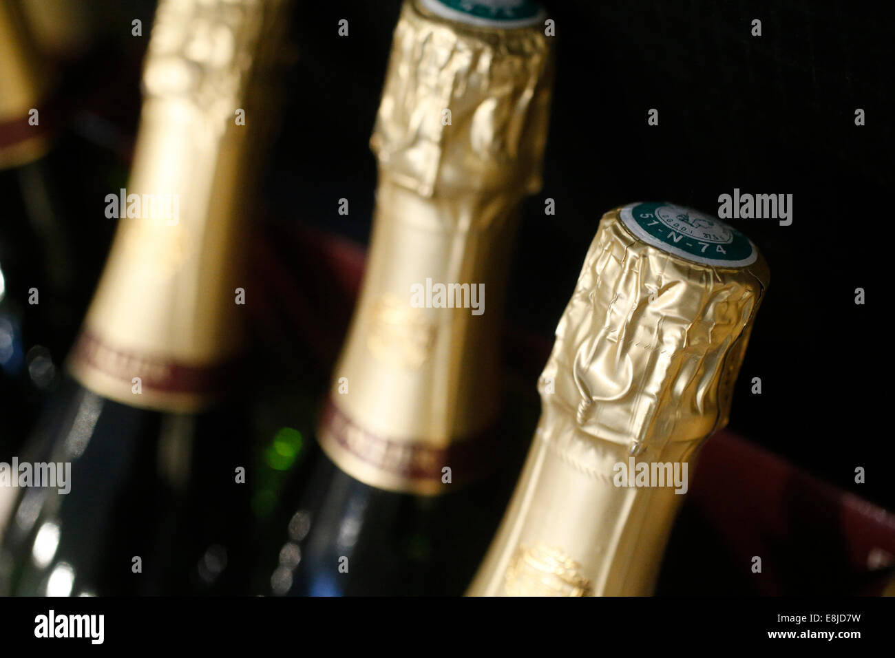 Bottles of champagne. Stock Photo