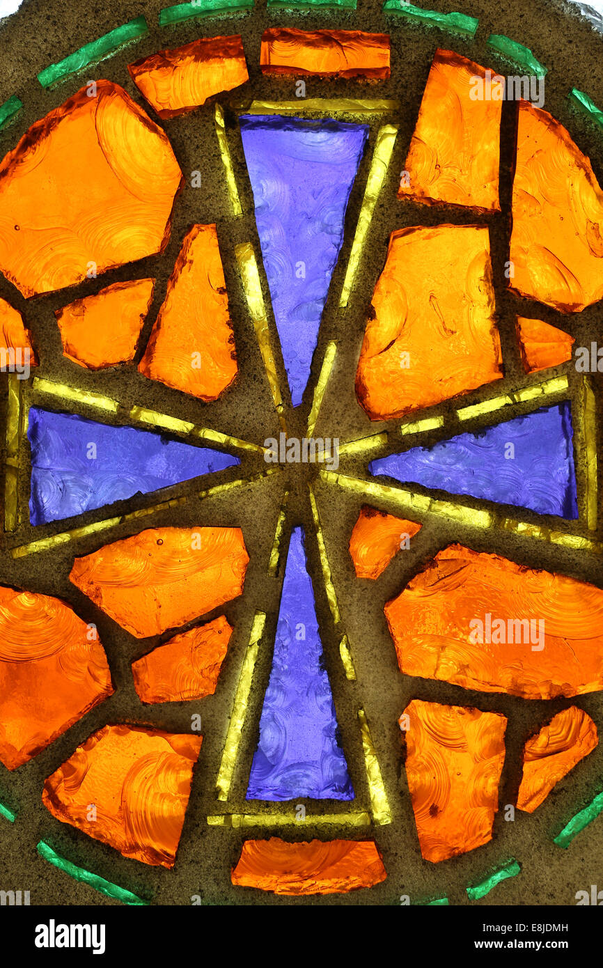 Holy Sacrament church. Stained glass window Stock Photo Alamy