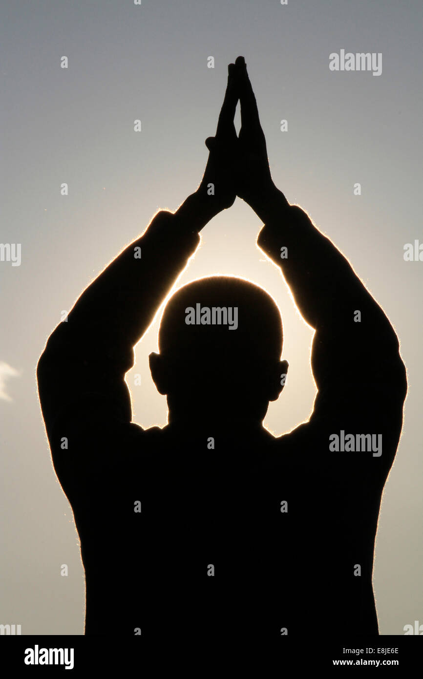Man praying Stock Photo
