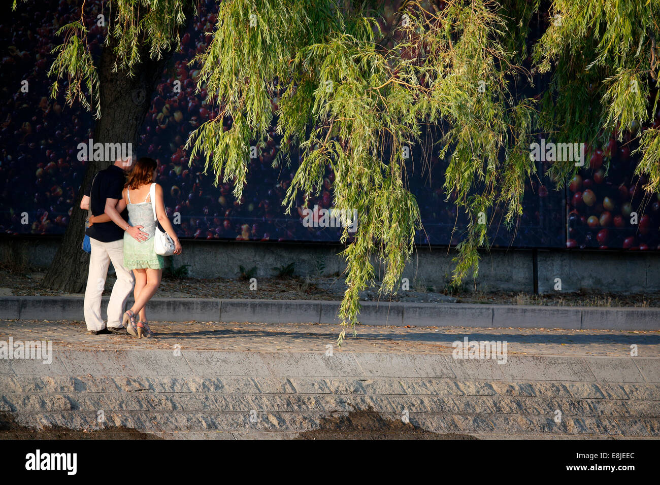 Banks of the Seine. Couple. Stock Photo