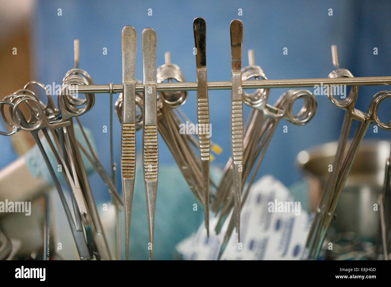 Surgical instruments. Operating theatre. Fann hospital Stock Photo