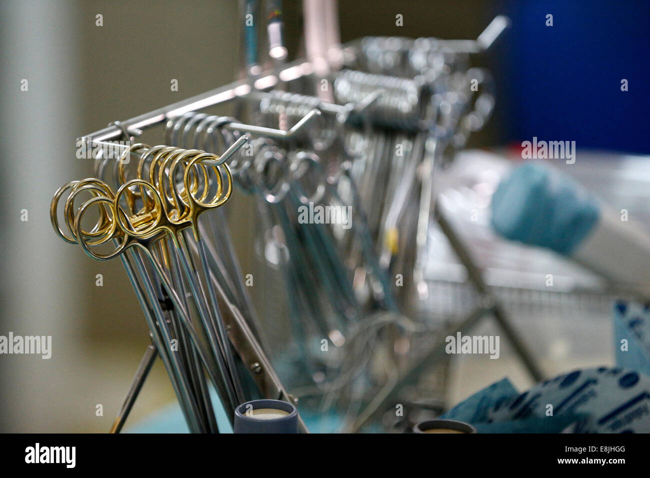 Surgical instruments. Operating theatre. Fann hospital Stock Photo