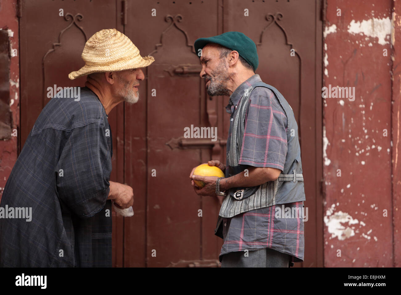 Street conversation. Stock Photo