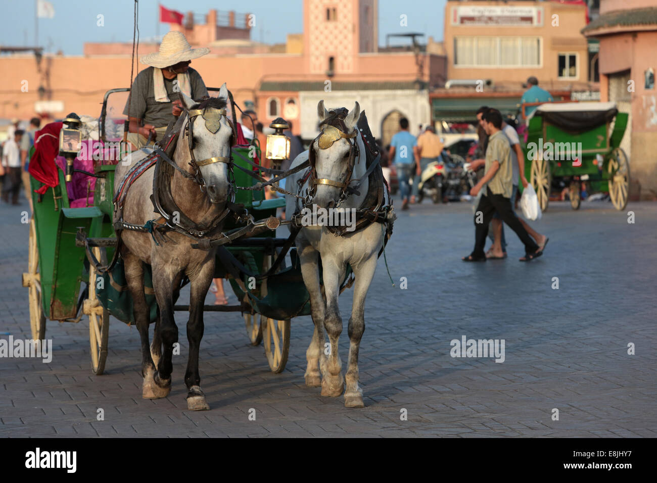 Carriage. Jemaa El Fna. (Djemaa El Fna). Stock Photo