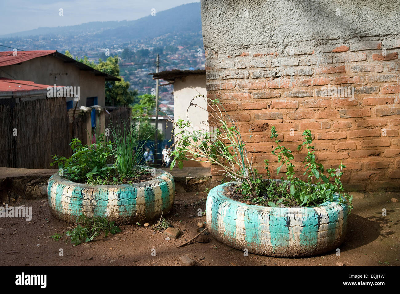 RWANDA, KIGALI: Street scenes in Rwanda's capital. People, neighbourhoods, shops, hills. Photo by Claudia Wiens Stock Photo