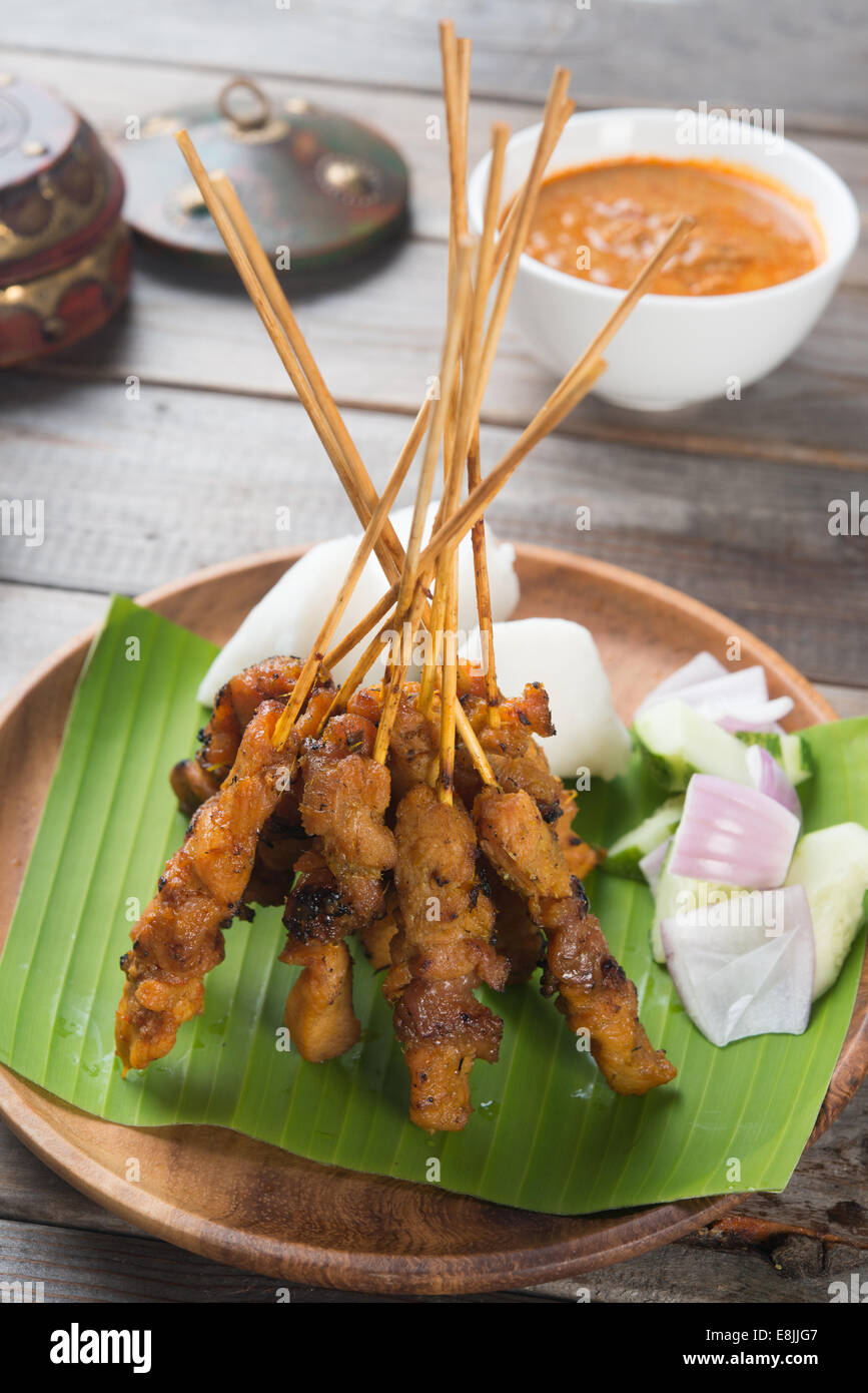 delicious malaysian satay with curry sauce Stock Photo Alamy