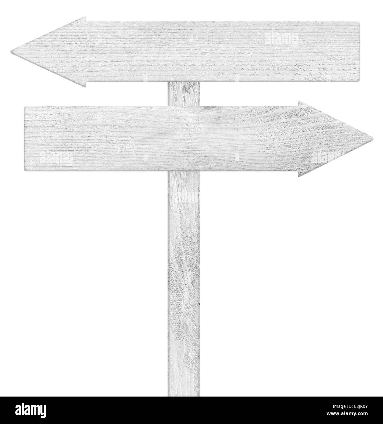 Old weathered wooden roud sign Stock Photo