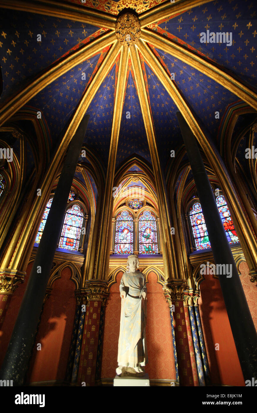 The Holy Chapel. Saint Louis IX commonly Saint Louis. Stock Photo