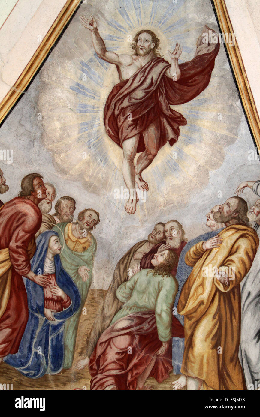 The Ascension of Jesus Christ. Our Lady of the Assumption church. Stock Photo