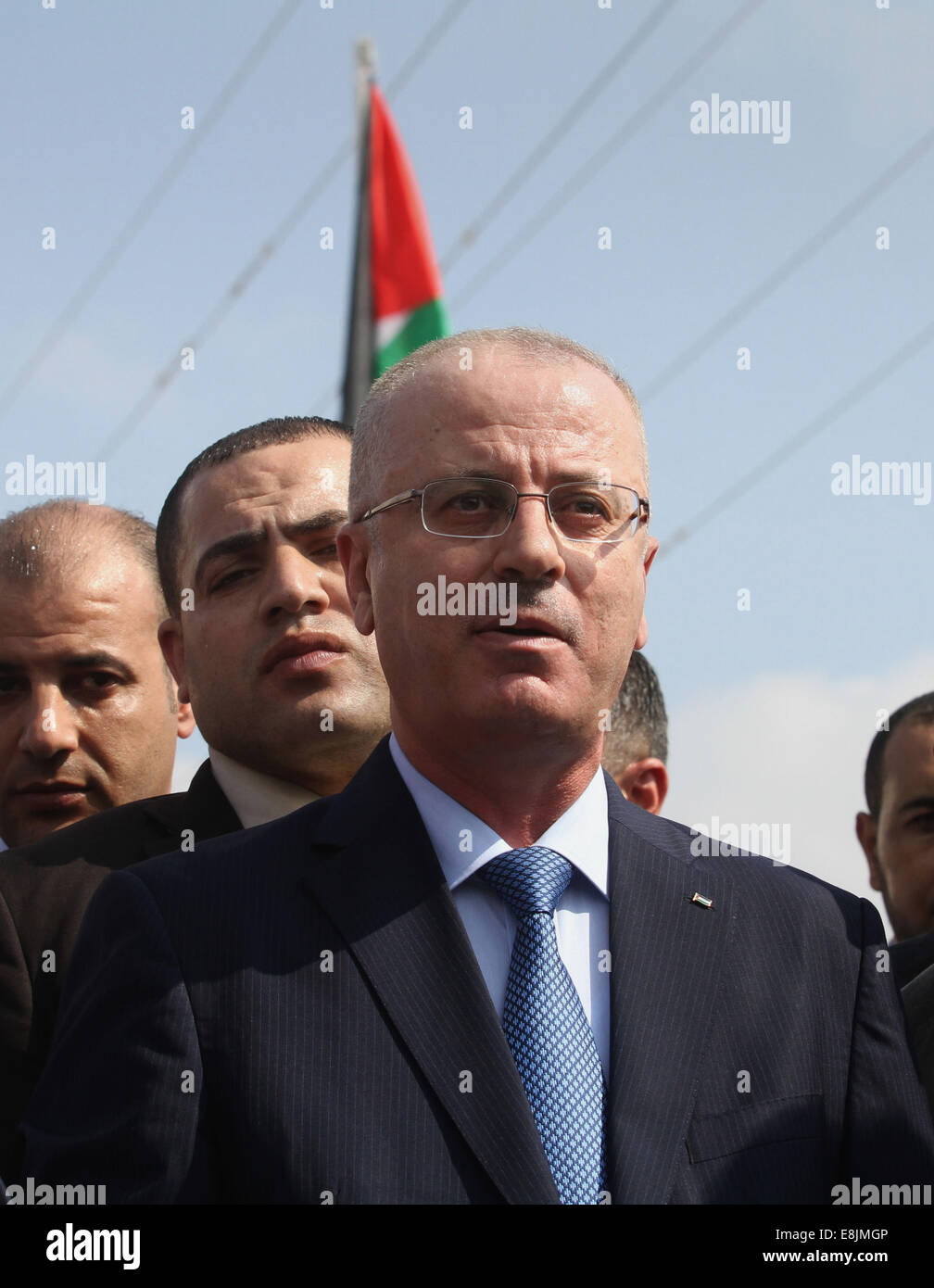 Gaza Strip. 9th Oct, 2014. Palestinian Prime Minister Rami Hamdallah ...