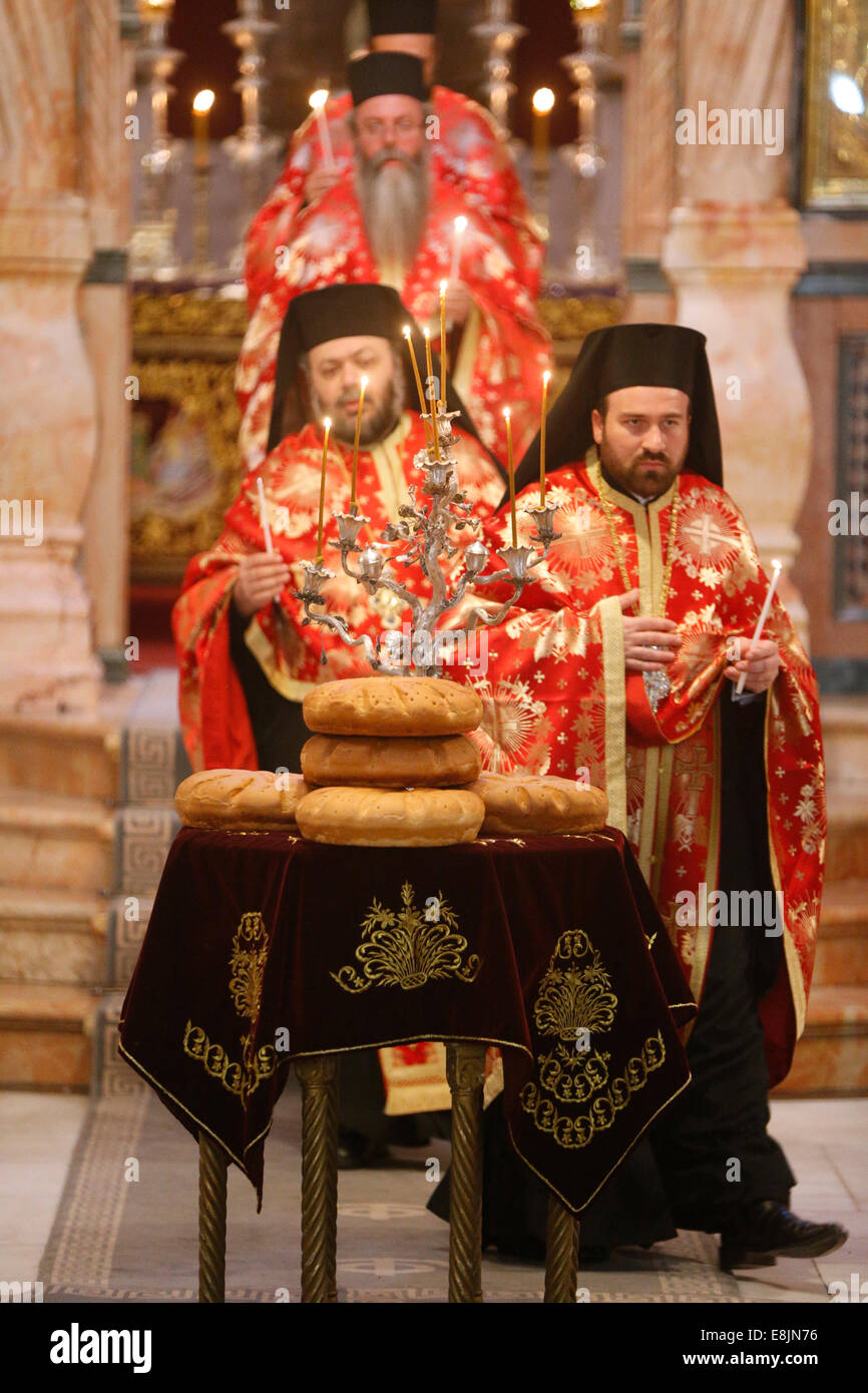 Holy Sepulchre Church. The Greek Orthodox catholicon. Orthodox mass