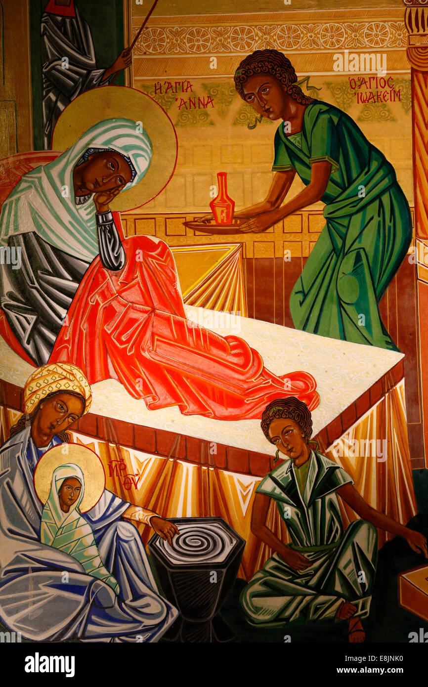 The Nativity of the Theotokos, celebrating the birth of Mary. St Anne's church. Stock Photo