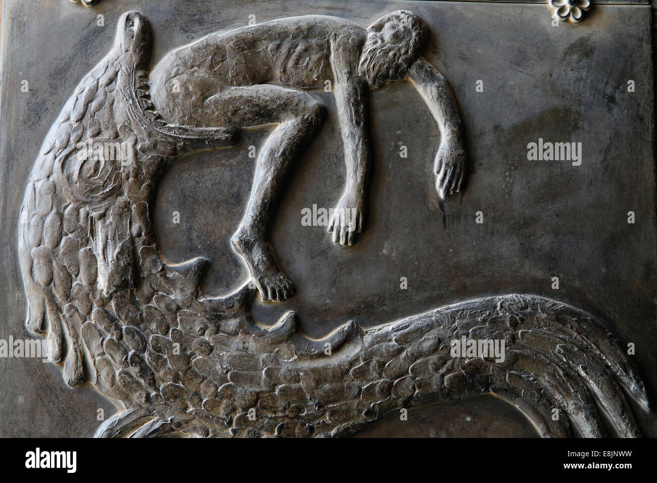 Basilica of the Annunciation. Jonah and the Whale. Stock Photo