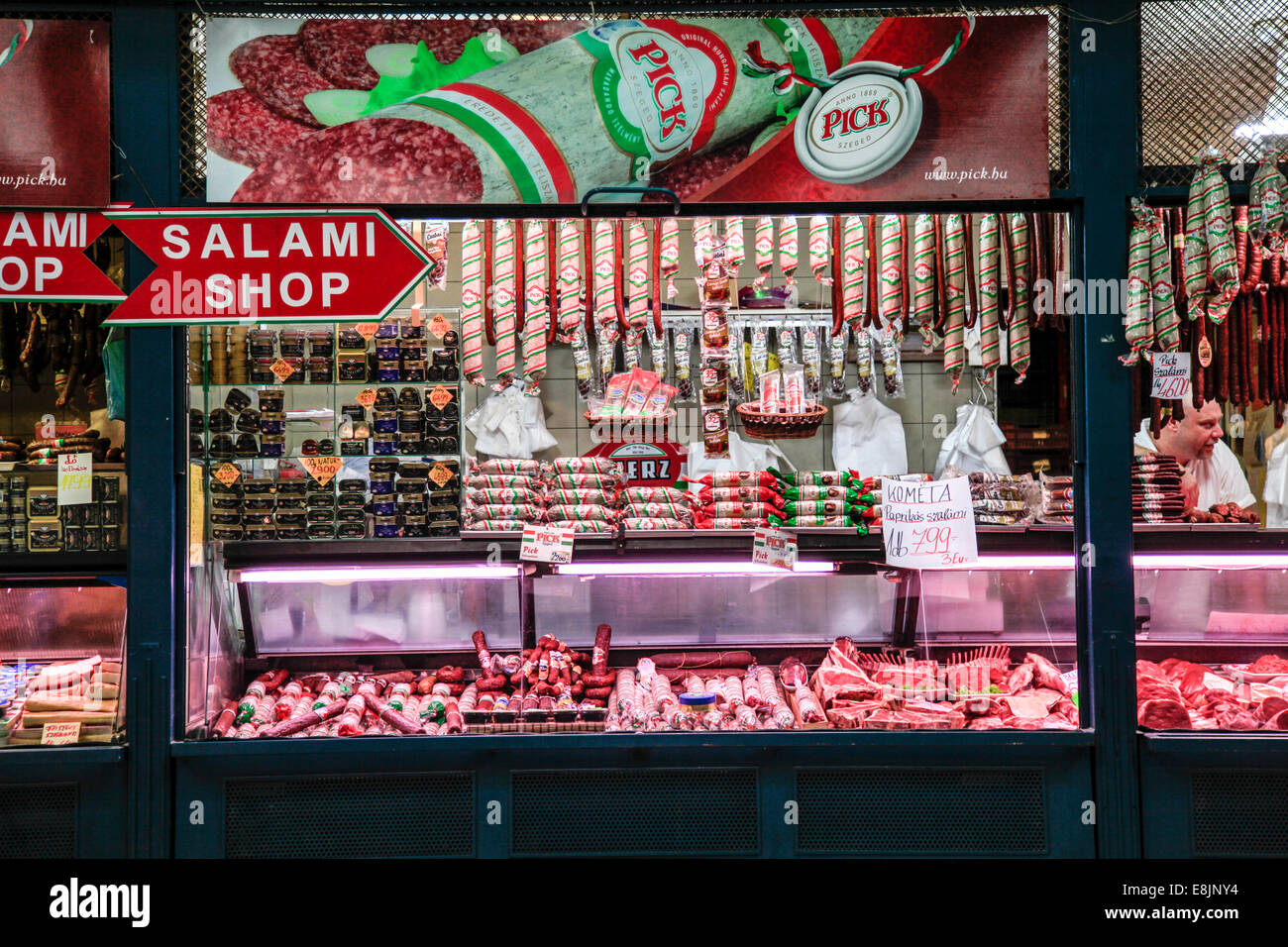 Salami Shop, Budapes, Hungary Stock Photo Alamy