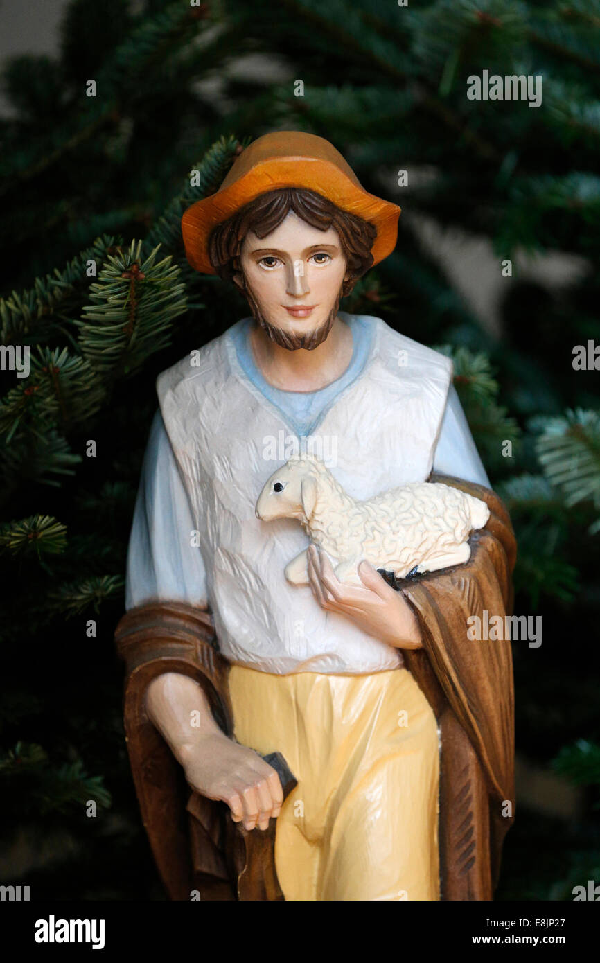 Christmas crib. The shepherd Stock Photo Alamy