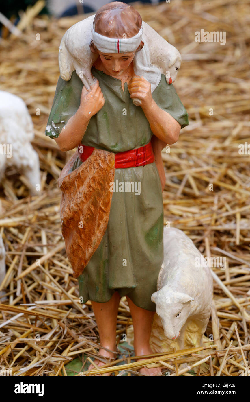 Christmas crib. The shepherd Stock Photo Alamy