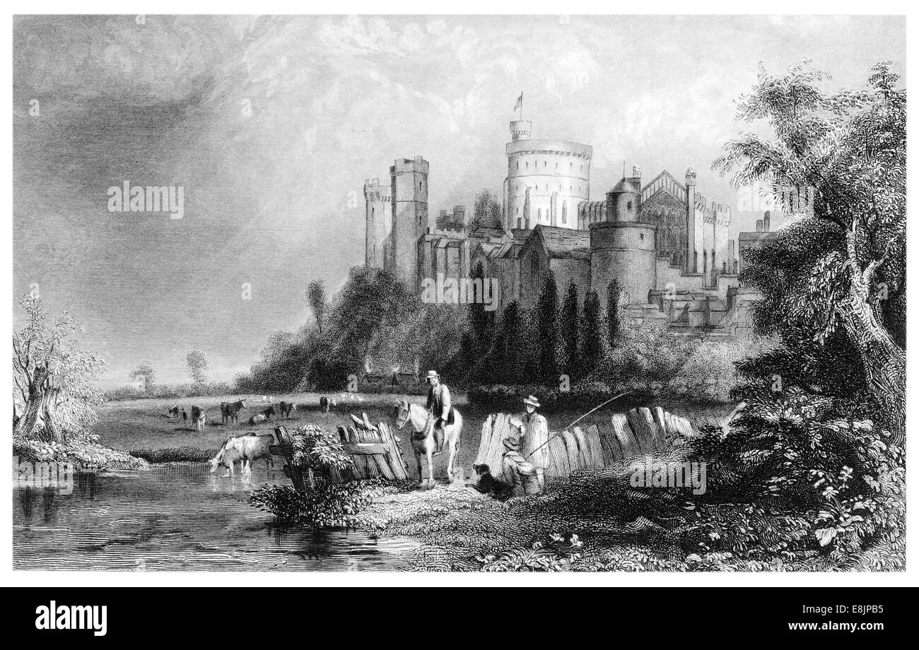 Windsor Castle from the west circa 1880 Stock Photo