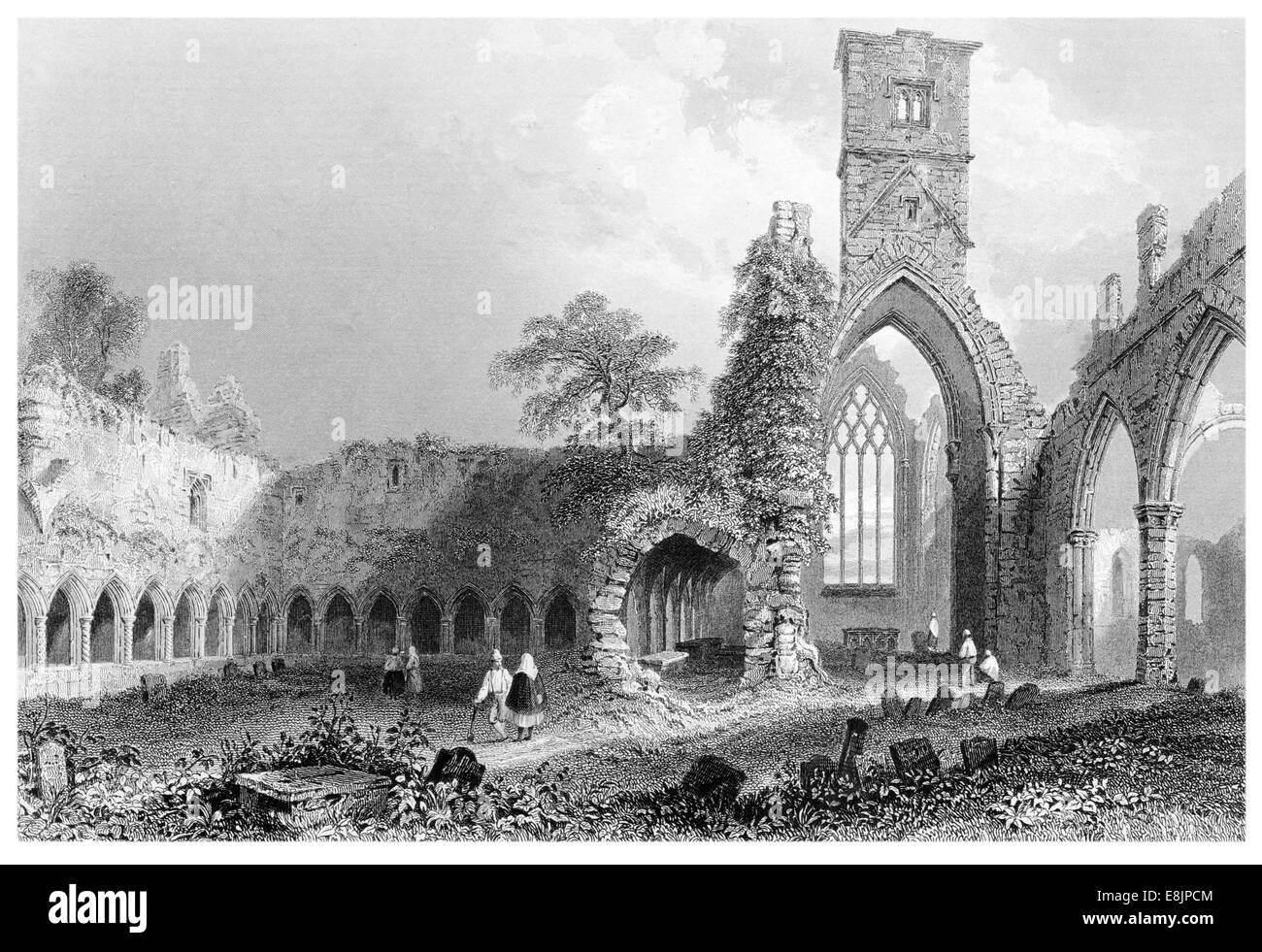 Abbey of Sligo County Sligo Ireland Eire Irish circa 1840 Stock Photo