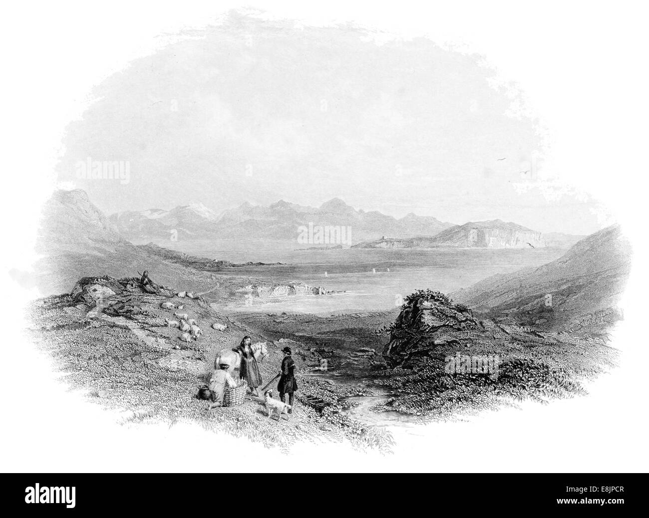 Achill county Mayo circa Ireland Eire Irish 1840 Stock Photo