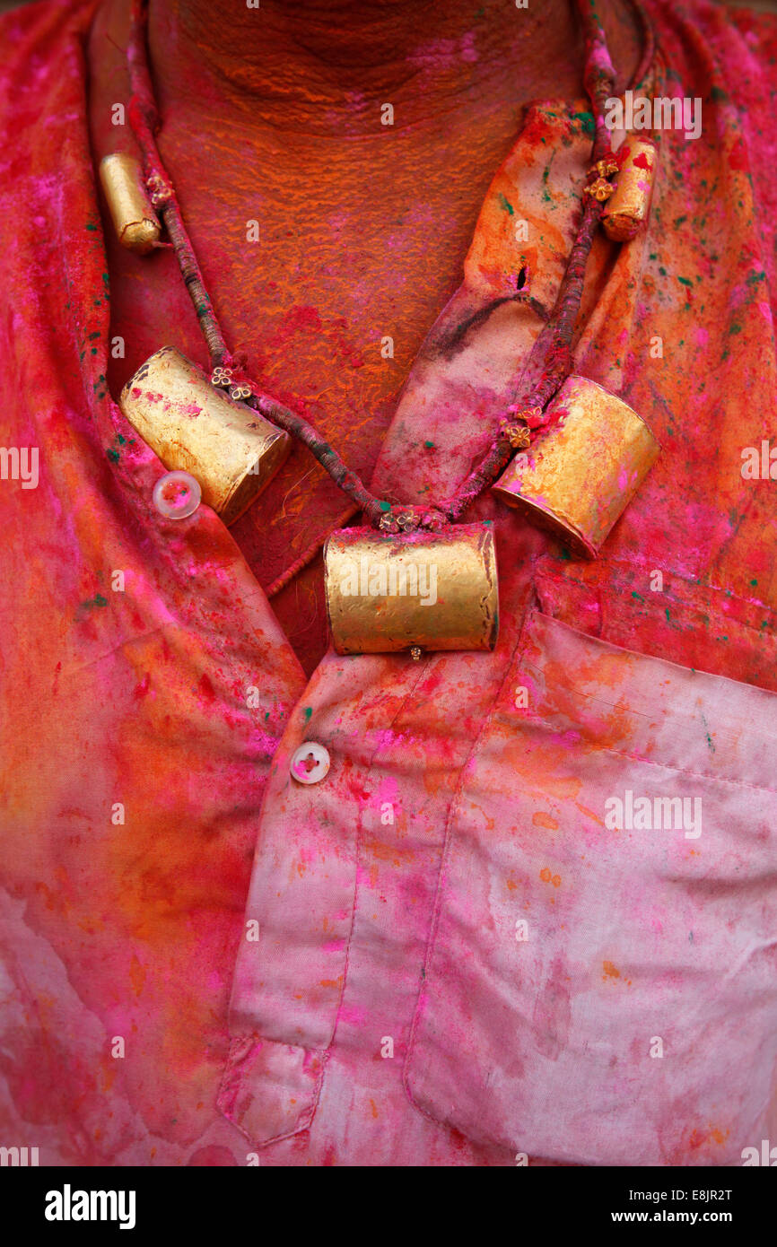 Hindu celebrating Holi festival Stock Photo