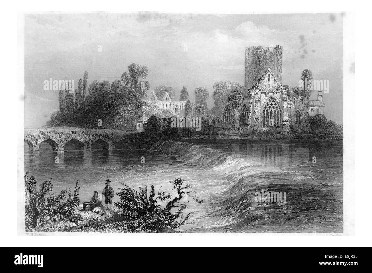 Holycross Holy cross abbey Mainistir na Croise Naofa on the suir County Tipperary Ireland circa 1840 Stock Photo